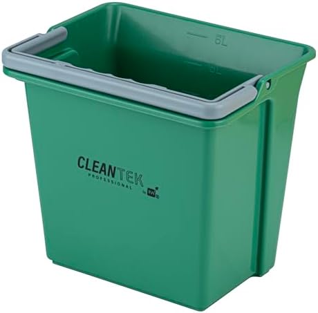 Restaurantware-Clean Tek Professional 6 Quart Cleaning Bucket, 1 Utility Pail with Handle - Heavy-Duty, Portable, Green Plastic Washing Pail, Perfect for Household, Outdoor, Car Wash and More