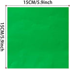 Square Aluminium Foil Packaging Candy Wrappers Sugar Wraps Paper for DIY Candies and Chocolate Packaging by Party/Wedding/Birthday/Chrismas Accessories-200 Piece 5.9"x5.9" (15x15 cm) (GREEN)