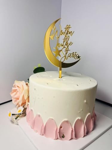 Gold Star Cupcake Toppers,Twinkle Star Cupcake Picks Baby Shower Cake Decorations for Wedding Engagement Bridal Shower Kids Birthday Party Supplies