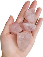 3-5Pcs Rose Quartz Natural Raw Crystals 1''-2'' Rough Stones Rocks for Tumbling Polishing Cabbing Gemstones Crystals and Healing Stones for Wicca Reiki,Fountian Rocks for Decorations (Rose Quartz)