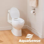 AquaSense Raised Toilet Seat with Lid, White, 2.5 Inches