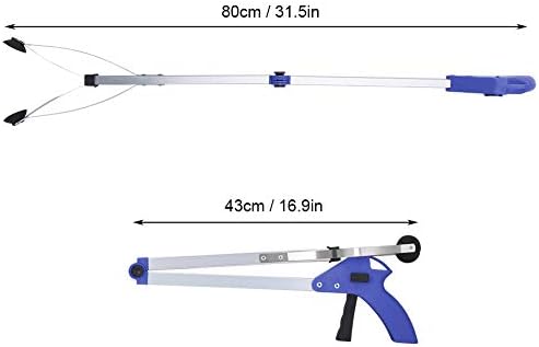 Grabber Reacher Tool, 31.5 Inch Collapsible Lightweight Garbage Grabbers for Seniors, Reach Tool for Garbage Pick Up Stick, Dustpan