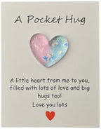 8pcs Pocket Hug with Message Card - Mini Heart Keepsake Gift for Birthday, Wedding and Valentine's Day, Multicolored8