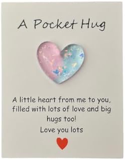 8pcs Pocket Hug with Message Card - Mini Heart Keepsake Gift for Birthday, Wedding and Valentine's Day, Multicolored8
