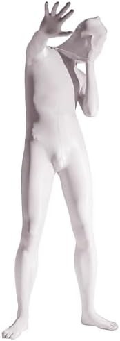 LESOYA Men's Sexy Plus Size 8D Oil Shiny Glossy Full Bodystocking High Elastic Bodysuit Catsuit Attatched Gloves Toes Hood