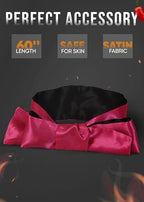 Fluffy Handcuffs with Chain Adjustable Cuffs and Red Satin Eye Mask 59" Adjustable 2pcs Accessories