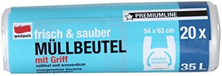 Unbekannt quickpack 853509 Organic Waste Bag, HDPE Polyethylene, White, 54 x 63, 20