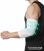 Elbow Compression Sleeve for Men - Kinesiology Compression Elbow Sleeve for Weightlifting - Elbow Sleeve for Tendonitis and Tennis Elbow Relief - Ideal for Gym, Sports (White, Medium)