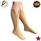 Presadee Premium Closed Toe 20-30 mmHg Firm Compression Zipper Leg Pain Socks (Beige, 4X-Large)