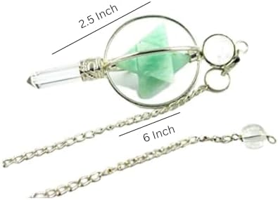 Jet Amazonite Spinning Merkaba Pendulum Dowsing Chakra Balancing Healing Positive Energy Mental Peace Reiki Communication Approx Size 2.5 Inch