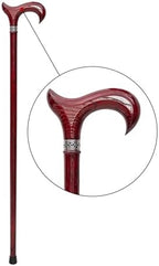Dr. Watson Prestige Derby Walking Cane – Handcrafted Oak Wood Cane with Incrusted Stainless Steel Collar