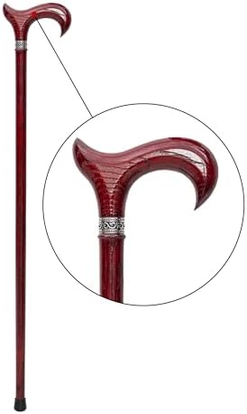 Dr. Watson Prestige Derby Walking Cane – Handcrafted Oak Wood Cane with Incrusted Stainless Steel Collar