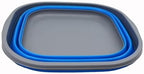 SAMMART 10L (2.6 Gallons) Collapsible Tub - Foldable Dish Tub - Portable Washing Basin - Space Saving Plastic Washtub (Dark Grey/Blue, 1)