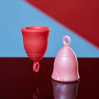Peachlife Silicone Ring Menstrual Cup | Pull Stem Loop for Easy Removal | Reusable for up to 10 Years of Leak-Proof, Comfortable Period Protection | Large, Medium Firm Peachcup