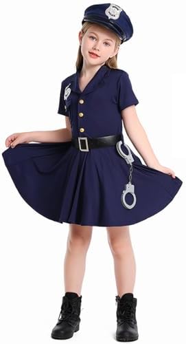 Dress Up Police Officer Costume Kids Cop Uniform for Girls