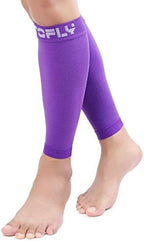 TOFLY® Calf Compression Sleeve for Men & Women, 1 Pair, Footless Compression Socks 20-30mmHg for Leg Support, Shin Splint, Pain Relief, Swelling, Varicose Veins, Maternity, Nursing, Travel, Purple S