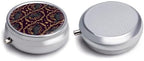 Round Medicine Organizer, Goth Gothic Raven Purple Portable Pill Box, Mini Case for Fish Oil, Travel Holder Purse Pocket for Men