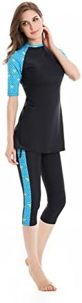 Modest Swimwear for Women's Rash Guard Short Sleeve Swimwear Modesty Swimming Costume Surfing Suit Burkini