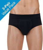 PROTECHDRY Washable & Reusable Urinary Incontinence Cotton Brief Underwear for Men - 3 Pair Value Pack (Black, XX-Large)