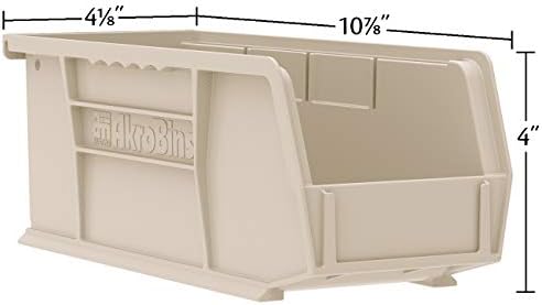 Akro-Mils 30224 AkroBins Plastic Storage Bins, Space-Saving Stackable Bins for Garage, Pantry, Craft Organization, 11" L x 4" W x 4" H, Clear, 12-Pack