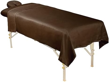 ForPro Professional Collection Premium Microfiber 3-Piece Massage Sheet Set, Chocolate, Ultra-Light, Stain, and Wrinkle Resistant, Includes Flat, Fitted Sheet and Massage Face Rest Cover
