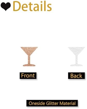 120 Martini and Coffee Bean Confetti, Brown Glitter Espresso Martini Confetti for Birthday Party, Martini Cut Out for Cocktail Night Party Table Decoration