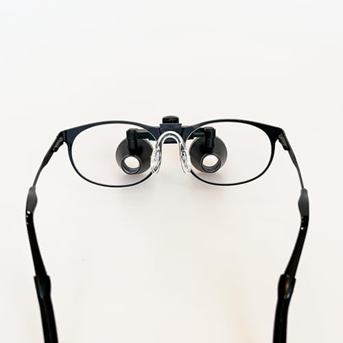 2.5X 3X 3.5X Optional Titanium Frame Binocular Dental Surgical Loupes with High Brightness Led Headlight (Working Distance :(360-460 mm) R, Magnification:3.5X)