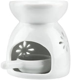 Ceramic Oil & Wax Burner – Tea Light Warmer for Quick Aromatherapy Relaxation, for Aromatherapy Enthusiasts | Flower Pattern to Elevate Home/Bedroom Charm