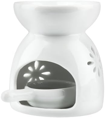 Ceramic Oil & Wax Burner – Tea Light Warmer for Quick Aromatherapy Relaxation, for Aromatherapy Enthusiasts | Flower Pattern to Elevate Home/Bedroom Charm