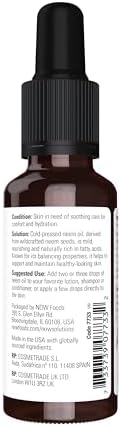 NOW Foods Solutions, Neem Oil, 100% Pure, Made From Azadirachta Indica (Neem) Seed Oil, Natural Relief from Irritation and Other Skin Issues, 1-Ounce, Ingredients: 100% pure neem oil