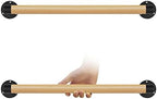2FT Wood Hand Railing for Stairs - Wooden Handrails for Outdoor Steps, Staircase Handrail W/s Black Metal Brackets, Banister Deck Rails, Safety Grab Bars for Senior, Elderly & Kids