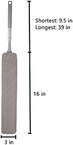 Retractable Gap Dust Cleaner, Cleaning Tool Under Appliance Or Sofa,Microfiber Hand Duster, Detachable and Washable Gap Cleaning Brush, Couch Cleaner, Including A Replacement Cloth Cover Gray