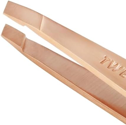 Tweezerman Rose Gold Mini Slant Tweezer - Tweezers for Eyebrows, Travel Tweezers for Eyebrows, Facial Hair
