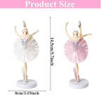 6 Pcs Ballet Girl Cake Topper Dancing Ballerina Girl Figurine Cake Decorations Pink Cake Toppers for Ballet Girl Baby Shower Birthday Party Wedding Decoration