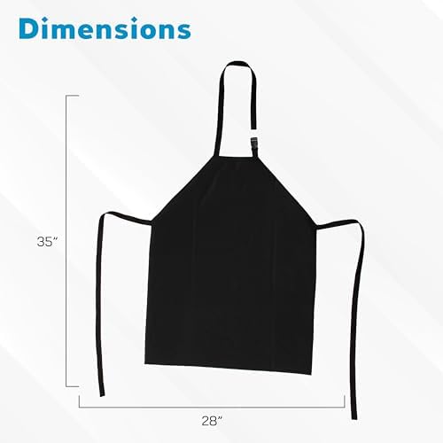 35" Waterproof Rubber Black Vinyl Apron for Dishwashing, Lab, Butcher, Dog Grooming - Industrial Plastic