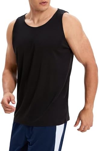 OYGSieg 6 Pack Men's Quick Dry Workout Tank Tops Breathable Gym Sleeveless Muscle Shirts for Active Men