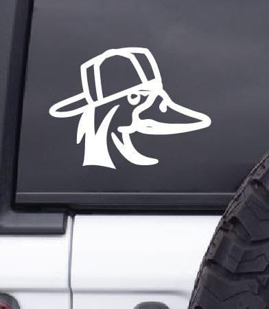 Thistle Brook Cottage Duck with Hat Cool Duck Hunting Outdoors Camping Nature Car Decal 5.5 x 5.5 White Vinyl Hunting Truck Rear Window Windshield