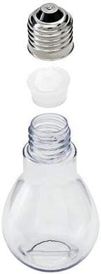Fillable Light Bulb Containers, 24 Pack – Clear Plastic Candy Jars, Party Favors, Decorative Centerpieces, Arts and Crafts Supplies - Twist Off Cap, Freestanding Bottom, 4” Tall