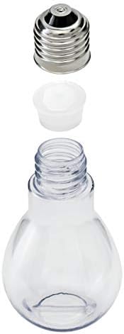 Fillable Light Bulb Containers, 24 Pack – Clear Plastic Candy Jars, Party Favors, Decorative Centerpieces, Arts and Crafts Supplies - Twist Off Cap, Freestanding Bottom, 4” Tall