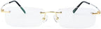 Agstum Blue Light Blocking Glasses - Flexible Rimless Titanium Alloy Eyeglasses Frames Clear Lens