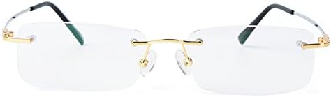 Agstum Blue Light Blocking Glasses - Flexible Rimless Titanium Alloy Eyeglasses Frames Clear Lens
