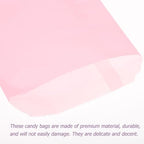 BESTonZON 100pcs Pink Kraft Paper Treat Bags for Pastry and Candy Storage, Greaseproof Snack Bags for ’ Party and Bakery Packaging, 13x18cm