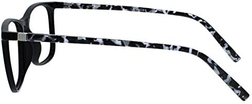 OPULIZE ARC Large Reading glasses for Women Men,Scratch Resistant Rectangular frame with Spring Hinges, Black, Purple +1 (Pack of 2)