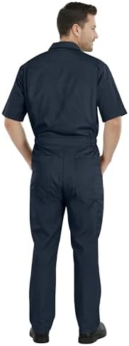 NY Threads Coveralls for Men Short Sleeve Regular Fit Mechanic Work Wear Jumpsuit with Pockets
