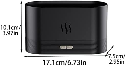 Essential Oil Diffuser, Flame Aroma Diffuser Mist Air Humidifier, Portable-Noiseless Aromatherapy Diffuser with No-Water Auto-Off Protection for Home,Office or Yoga, Black
