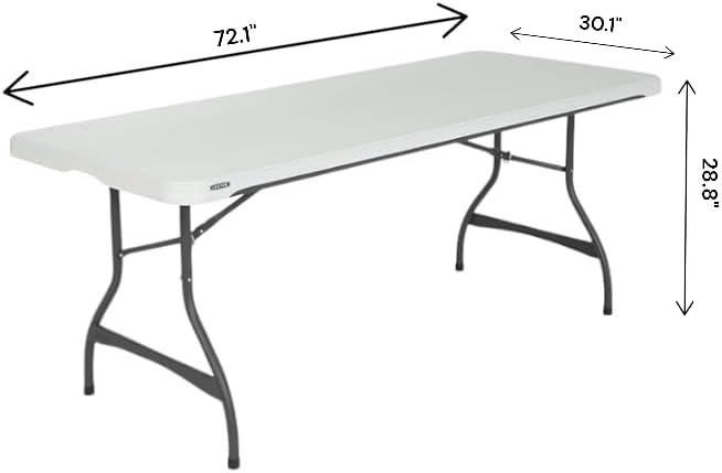 Rectangular 6 Foot Lifetime Commercial Grade Stacking Folding Utility Table for All Events (White Granite, 6 Pack)