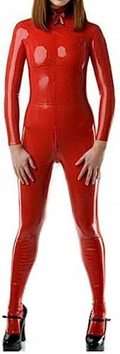 Handmade Neck Entry Double Shoulders Zipper Women's Full Body Latex Tight Jumpsuit Rubber Costumes,Customize,X-Small
