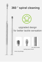 8 Pcs Ear Pick Earwax Removal Set, Stainless Steel Silvery Double Headed Ear Cleansing Tool Set, Ear Curette Ear Wax Remover Tool with A Cleaning Brush and A Storage Box