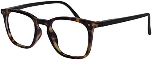 OPULIZE BEX Reading sunglasses for Women Men, Large Designer Style Sturdy frame with Spring Hinges,Matt Brown Tortoiseshell With Black Arms+1.5 (Pack of 1)