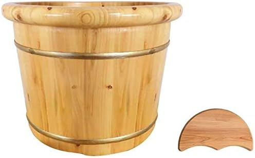 Foot Spa Wooden Barrel Household Gift Foot Soaker Tub,Wooden Foot Soak Sauna Bucket,Pure Wood Bathtub Bucket,Handmade,Sauna Accessories for Footbath Tubs,Foot Relaxing Bath Barrel House(A)